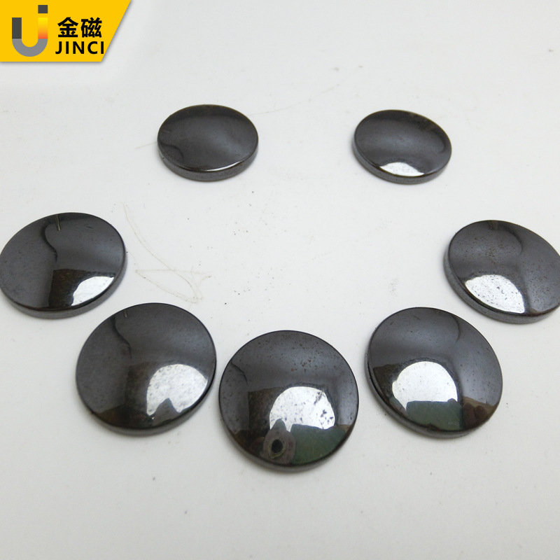 厂家供应黑色铁氧体抛光面包磁规格12*4mm磁粒磁疗保健磁石