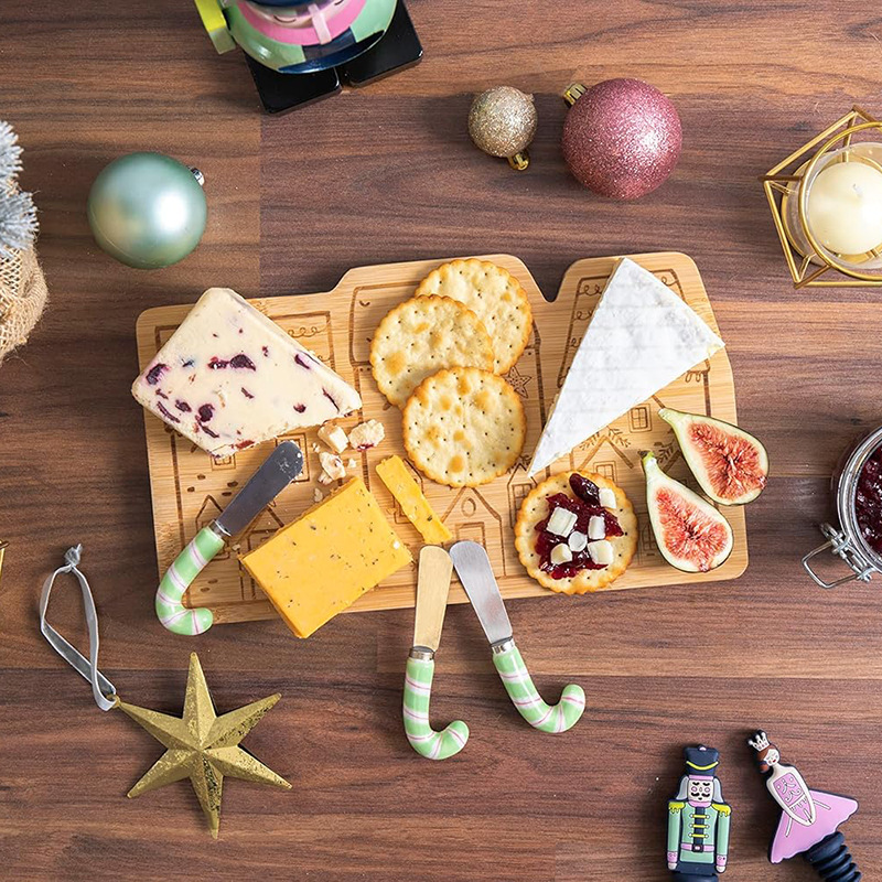 Tabla de cortar de bambú creativa de doble cara multifuncional queso tabla de queso para niños de madera fruta tabla de desayuno tabla de cortar verduras