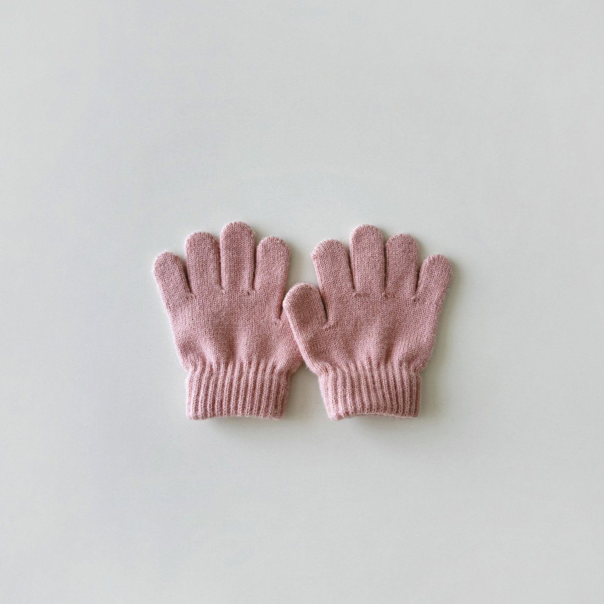 Children's gloves Winter solid finger warm ins five-finger baby gloves for boys and girls_voghion.com