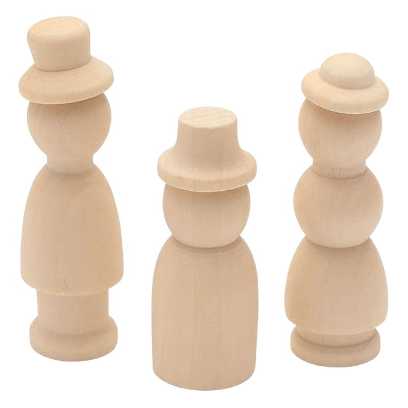 Декоративные игрушки-украшения своими руками, деревянные фигурки, детские креативные расписные деревянные куклы, натуральный цвет дерева, белые, маленькие деревянные фигурки оптом