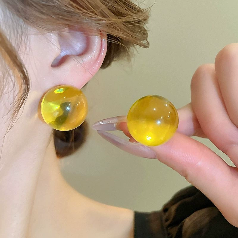 Серьги — коллекция модной желтой Fresh, цветы и минималистичные стили, гипоаллергенные штифты