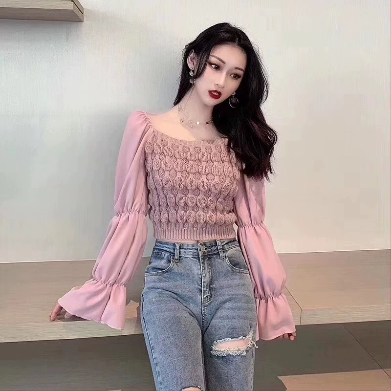 Свитер 2020, новая осенняя одежда, трикотаж, короткий верхний топ, модная осенняя популярная женская одежда в стиле k