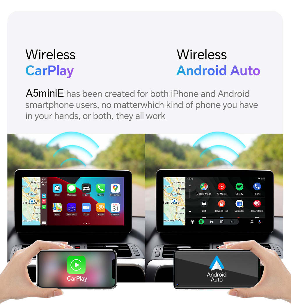 Wired to Wireless Apple Carplay Box Mini Plug-In Android Adapter Bluetooth Automatic Connection