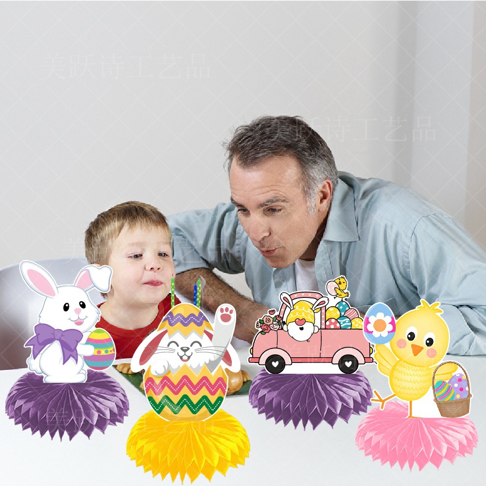 Decoración de Pascua transfronteriza decoración de escritorio lindo conejo Festival enano pollo panal decoración de la Mesa decoración de la escena Accesorios