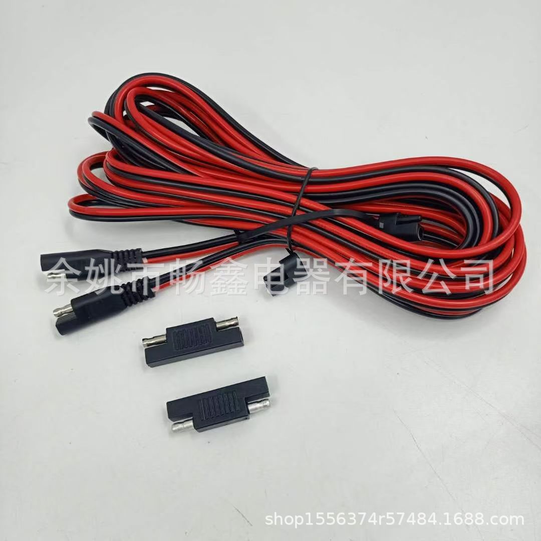双头sae连接线 16awg红黑线· UL 标准 车载设备 新能源