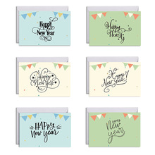 美国亚马逊风新年约祝福跨年跨境时尚贺卡含信封支持customized