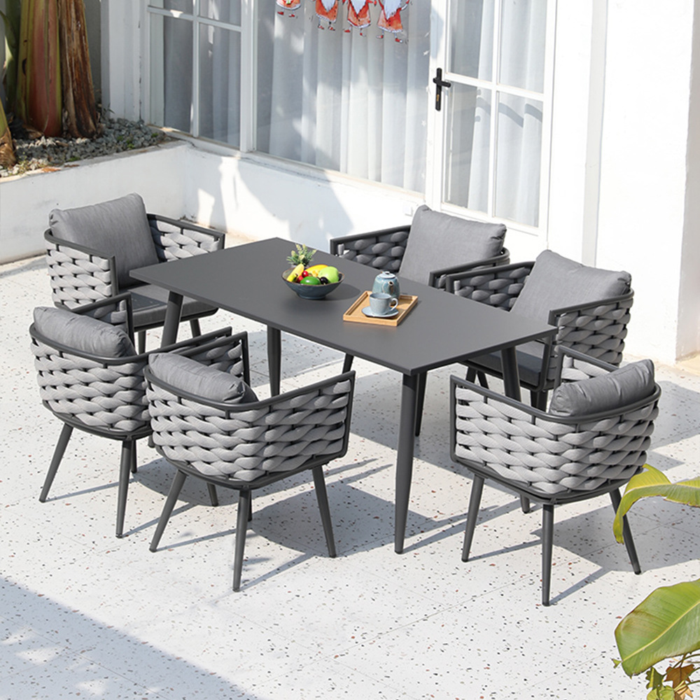 戶外桌椅休閒別墅庭院藤編桌椅組合室外花園露台伸縮餐桌陽台藤椅