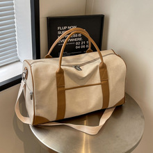 旅行包手提复古帆布包健身包女大容量运动户外行李包男跨境待产包