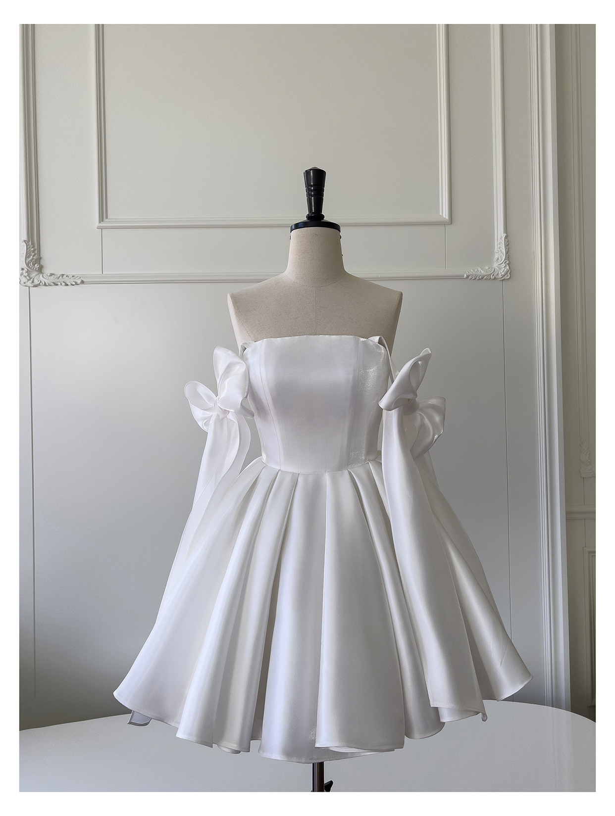 French-style Vintage Bow-tie 2026 New Model, Puffy Skirt, Strapless Mini Dress For Birthday Party_ecoleips.com
