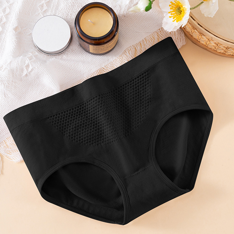 Ropa interior antibacteriana de la entrepierna del Algodón puro del vientre-Calentamiento de panal sin costuras de cintura media de las mujeres