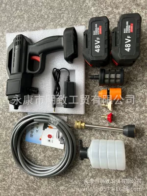 Portable car washer – Washing Machine Household Rechargeable Car Cleaning - black-ten-sections-two-batteries-and-one-charge-carton-model