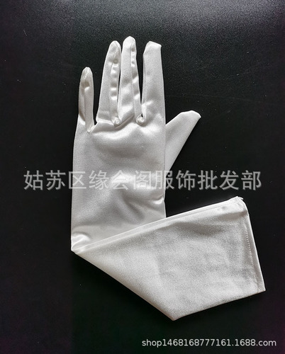 Wedding gloves new style retro satin simple medium length white gloves wedding dress dinner wedding ceremony photography 1103