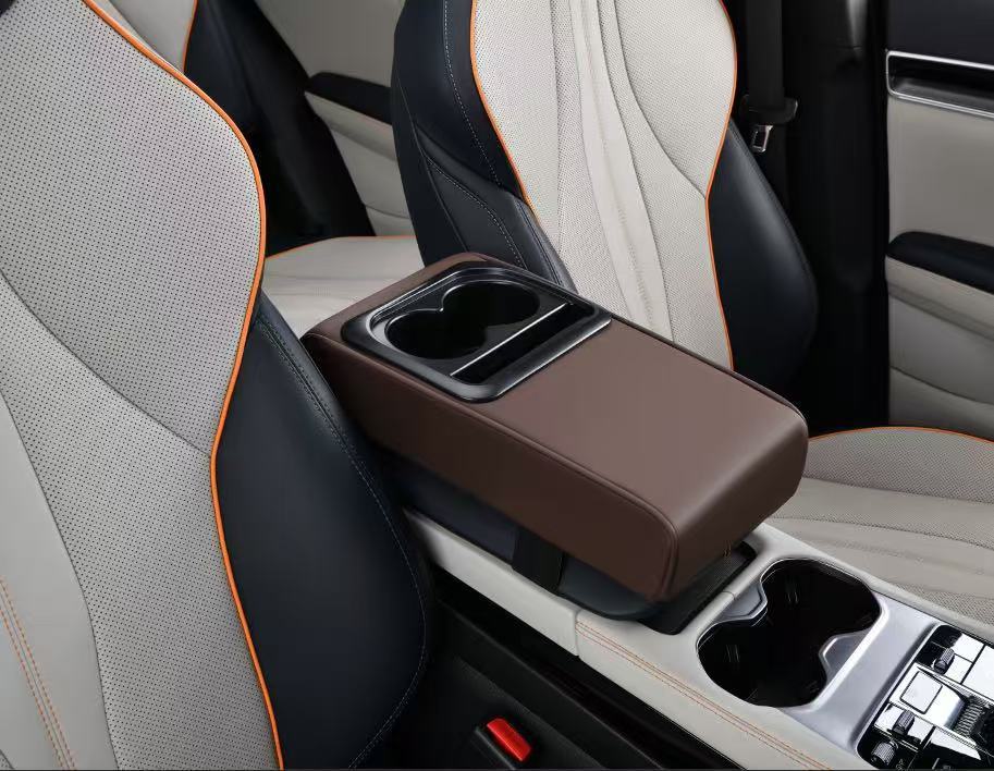 Cross-border factory multifunctional car armrest box cushion with coaster storage mobile phone rack three-in-one armrest box booster pad