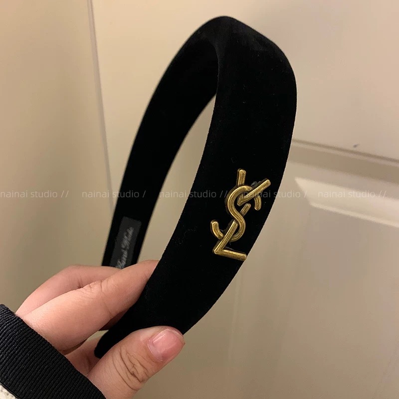 Xiaoxiangfeng 黒ベルベットリボンヘアピンレトロフレンチグリッパーハイエンドサメクリップヘッドバンドジュエリー