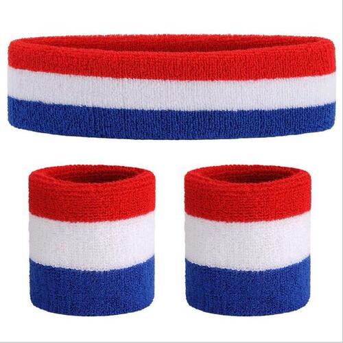 Sports protective set, colorful cotton sweat-absorbent towel, high elasticity men's and women's sports fitness wrist guards with patterns