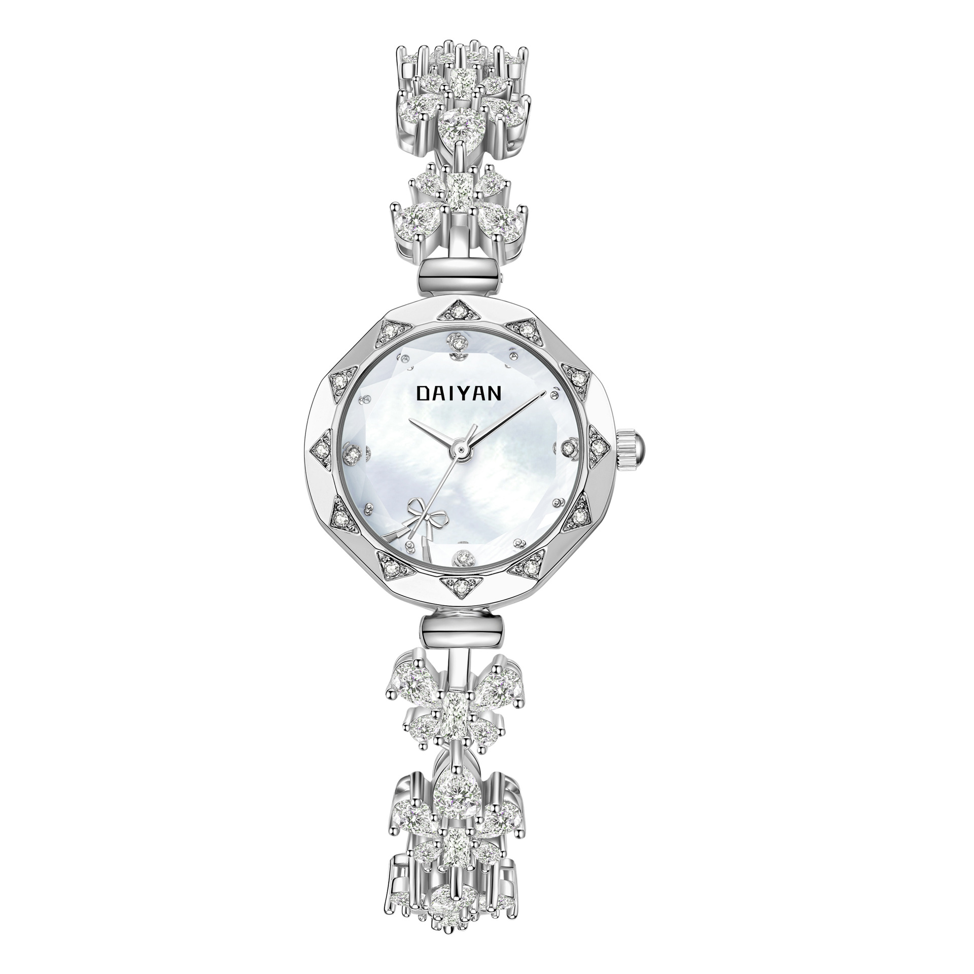 Daiyan New Fashion Light Luxury Watch Women Waterproof Exquisite Crystal Slim Bracelet Watch Ladies Watch D695