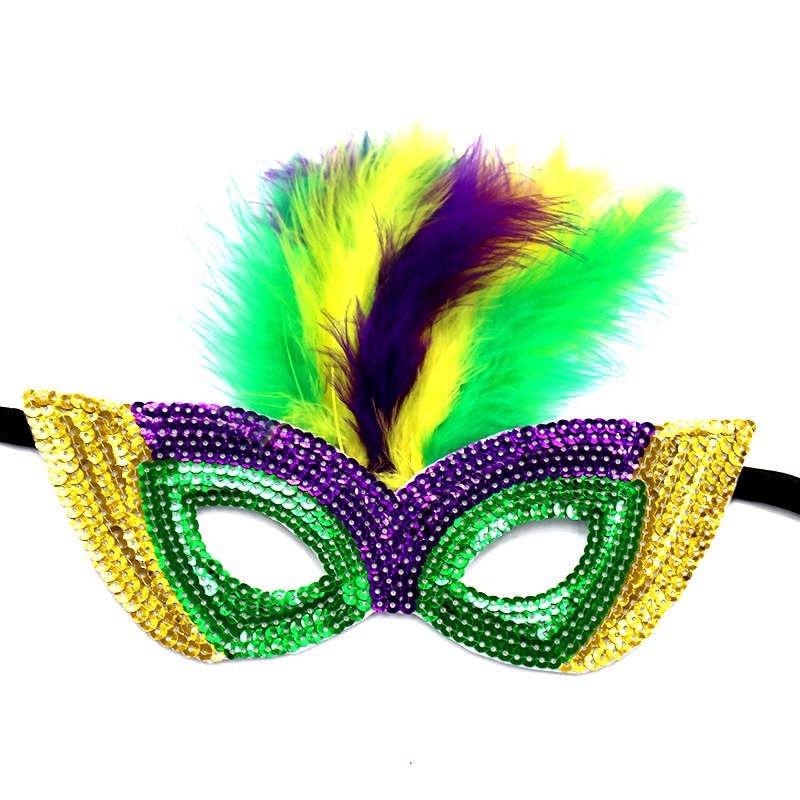 Carnaval europeo y americano Mardi Gras máscaras doradas morada-verde - sequela máscaras de fiesta bar transfronterizas