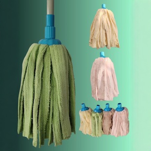 Factory Kitchen Iron Rod Round Head Towel Mop Fiber Nano Cloth Old-Fashioned One-Sweep Clean Absorbent Mop for Dry and Wet Use