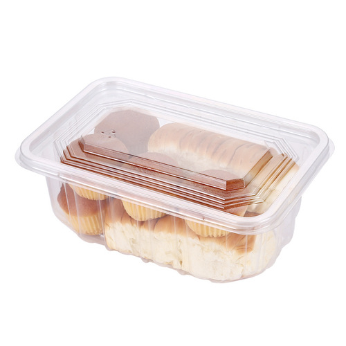 One-time plastic packaging boxes for food storage, boxes for cakes, bread, and pastries, one pound of peach crumb boxes.
