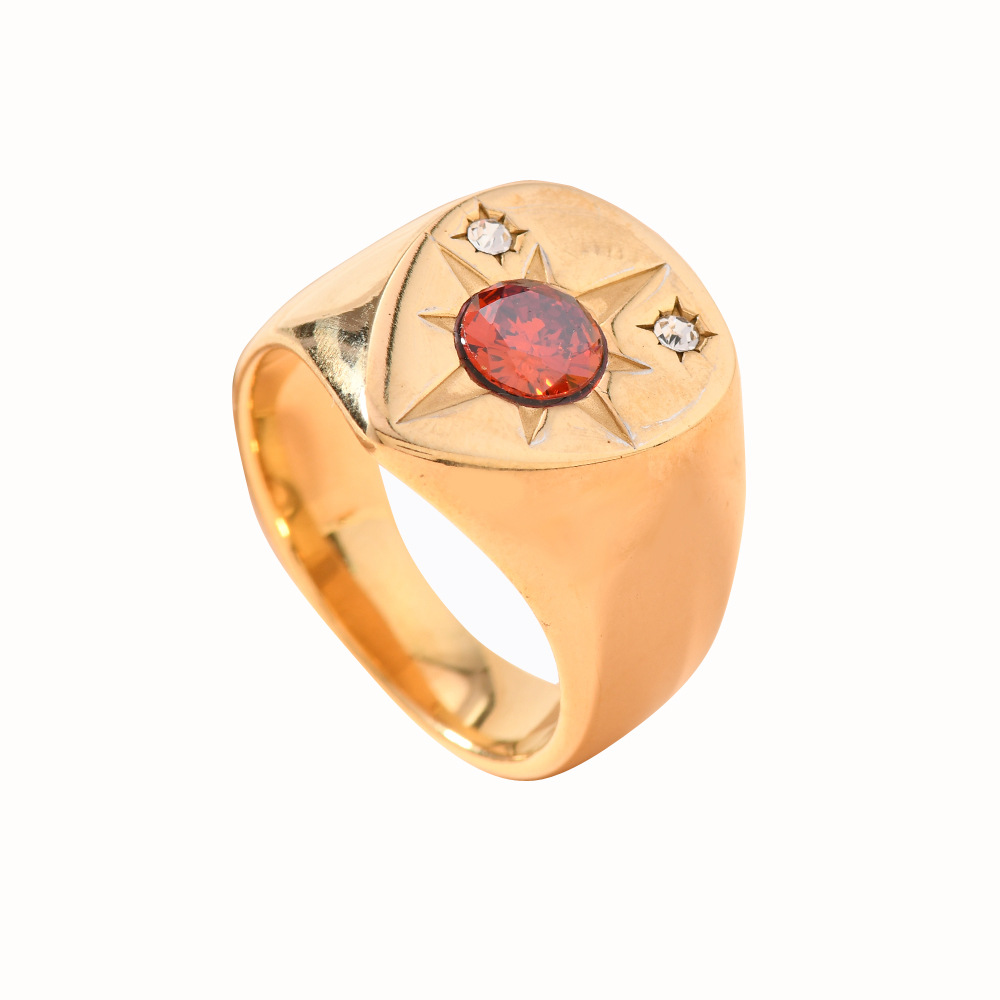 Europa y América anillo de acero inoxidable transfronterizo lujoso ligero estilo de fundición de gota de agua decorado con anillo de acero de titanio image 5