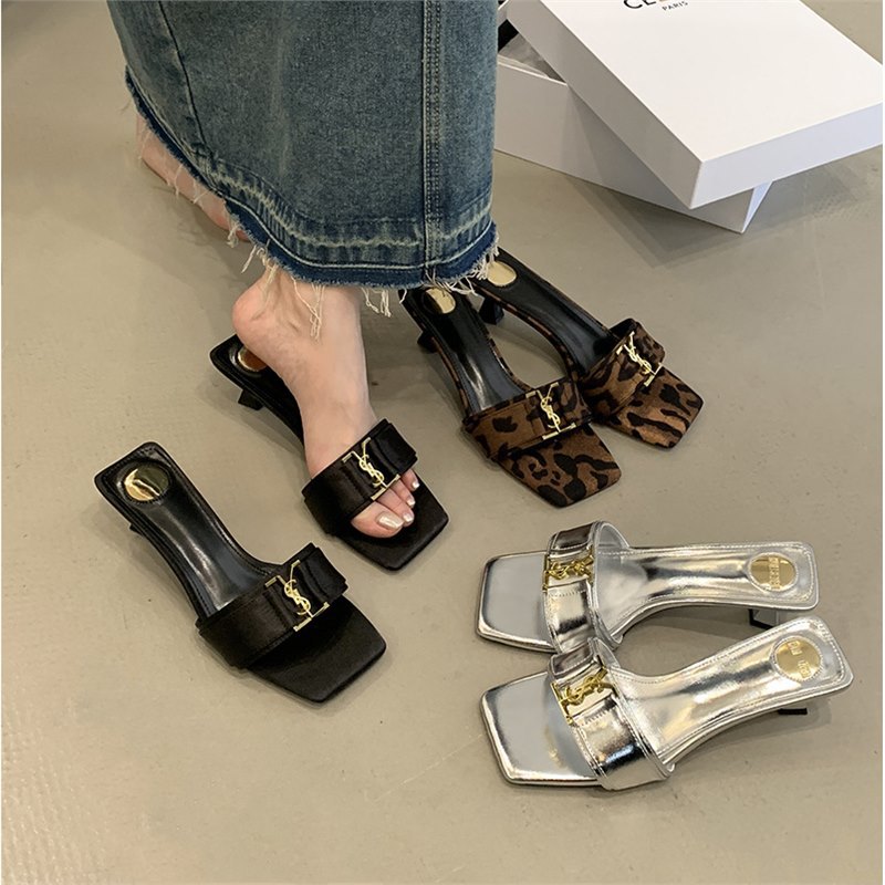 Elegant Outer Wear Stiletto Thong Sandals for Women Black 2025 New Summer Fashion Sexy High Heels