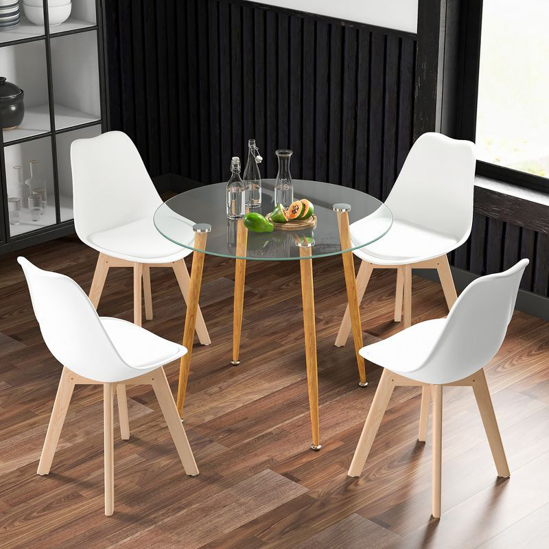Mesa de comedor de vidrio templado Mesa de comedor transparente rectangular mesa de comedor de vidrio