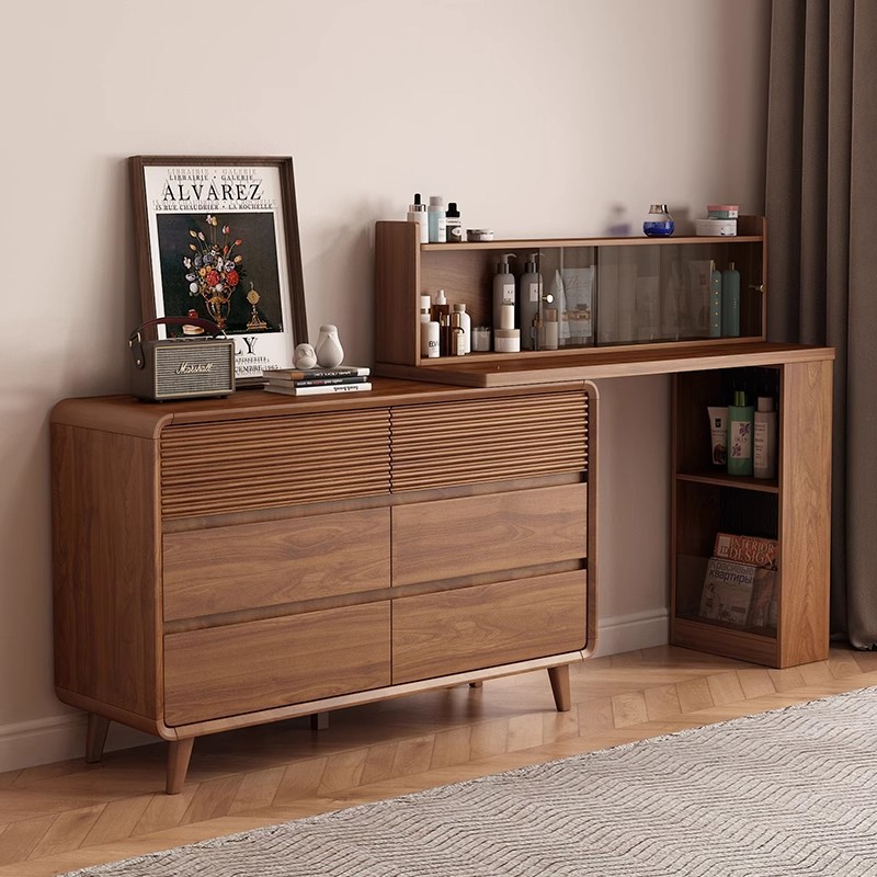 Walnut Color Dressing Table, Dressing Table, Bedroom Dressing Table, Cupboard, Integrated Storage, New