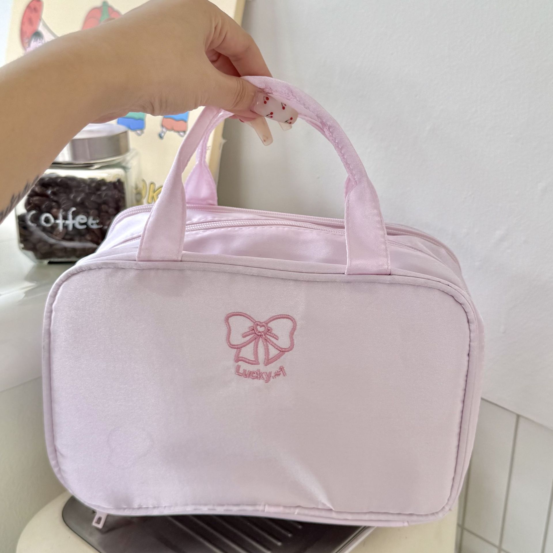Bolsa de maquillaje de gran capacidad para colgar maleta de nicho encantadora bolsa de almacenamiento de viaje portátil bolsa de lavado impermeable