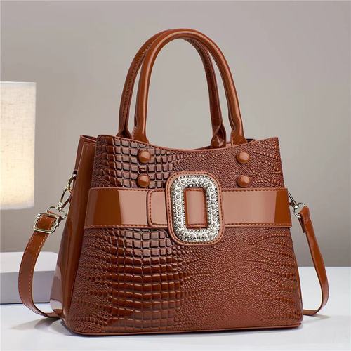 Ladies Handbag  New Fashion Simple and Elegant Large Capacity Crocodile Pattern Single Shoulder Crossbody Bag Stylish