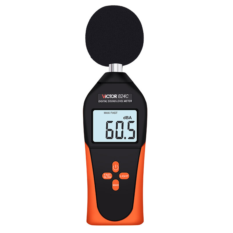 胜利仪器VC824C噪音计数字分贝仪声级计工业噪音测试仪A加权