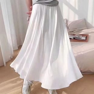 Long Inner Lining Skirt for Hanfu, Anti-Static, Anti-Exposure, White Half Skirt, Cross-Border