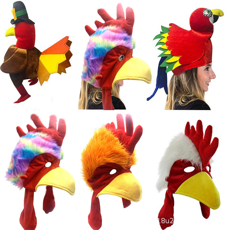 2026 Thanksgiving Plush Turkey Hat, Roasted Turkey Hat, Thanksgiving Costume Party Accessory (Brown)