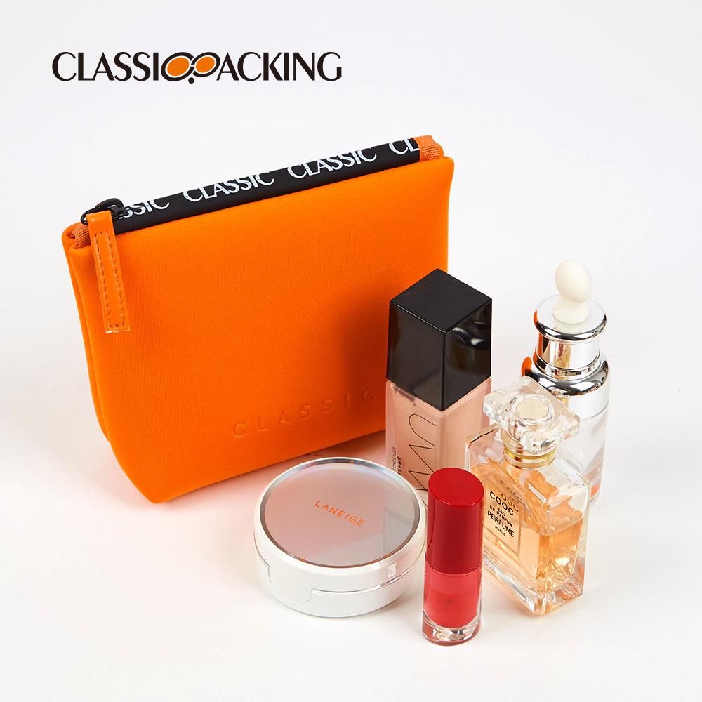 Bolsa de cremallera de diseño de nicho simple color sólido suministros de belleza bolsa de almacenamiento de material de poliéster bolsa de lavado