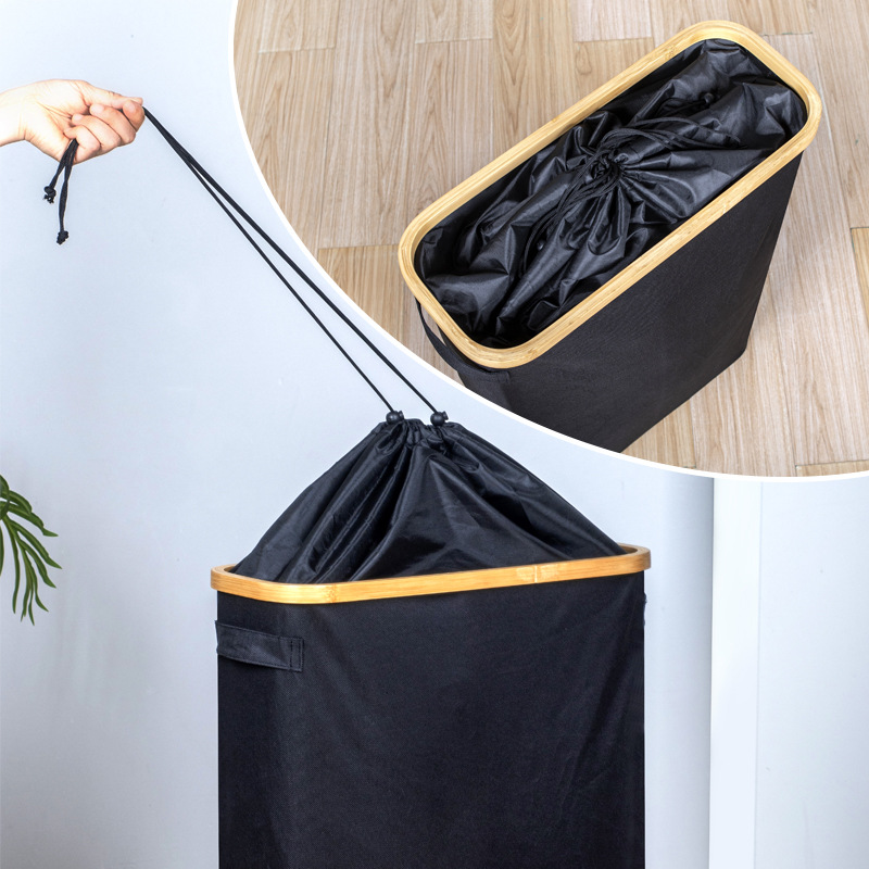 Cesta de ropa sucia transfronteriza con cubierta tela impermeable gran capacidad nan bambú canasta de almacenamiento de lavandería canasta de almacenamiento de chaqueta de tienda de hot pot