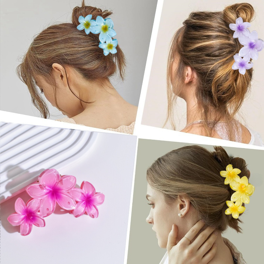 86g Weight Hair Clip, Hair Claws Hair Accessories Type 1 Piece Quantity Holiday, Daily, Selfie Occasion Plastic Material Flower, Fish, Shark, Plumeria Pattern All Seasons Season Women's Gender Cute Style Cute Women's Flower Fish Shark Plastic Hair Clip Hair Claws 15