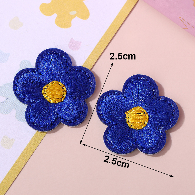 新鮮でかわいい小さな花の刺繍パッチステッカーミニカラーホットメルト接着剤刺繍ラベルバッグ靴と帽子装飾布ステッカー|undefined