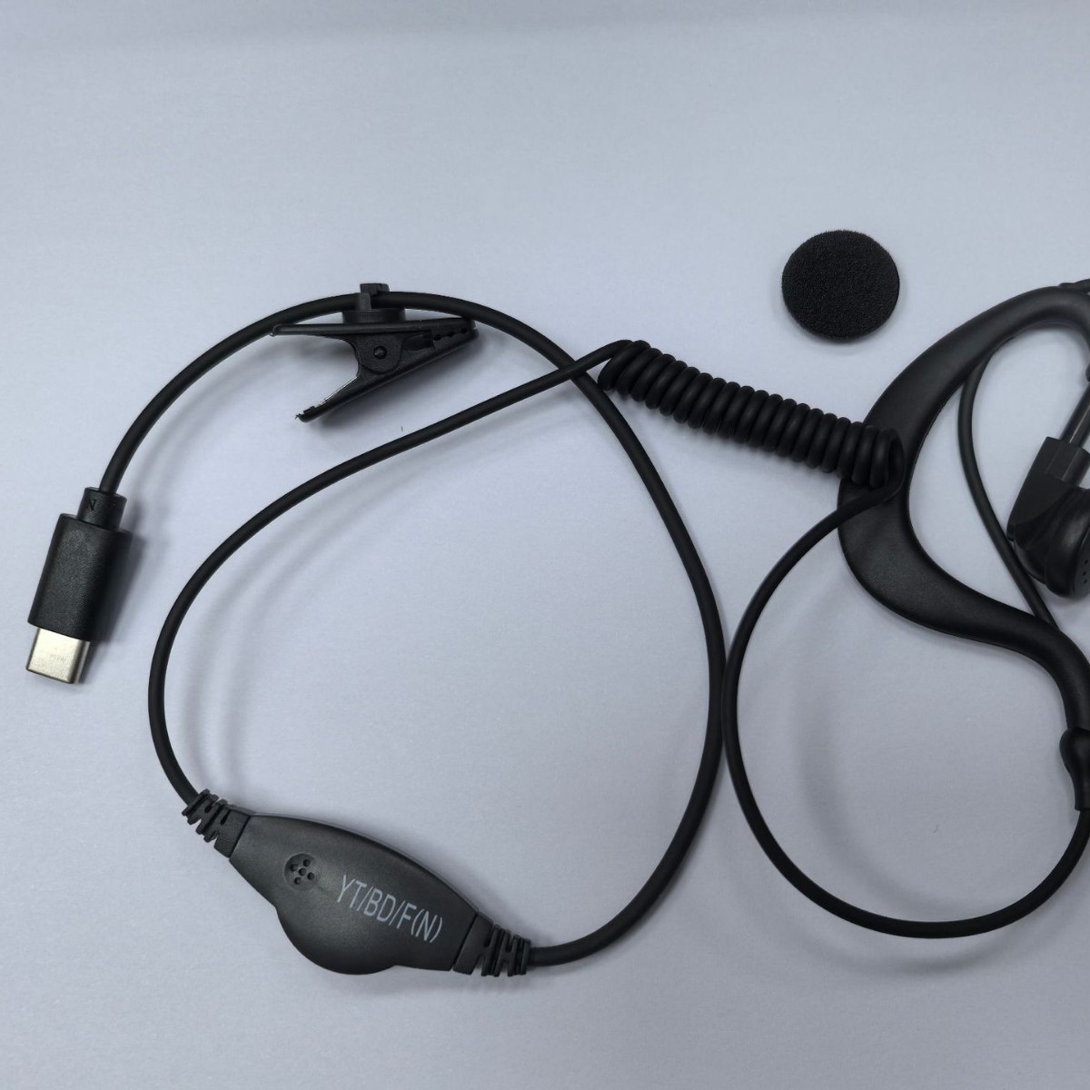 Pequeña boca cuadrada walkie-talkie auricular cable miniatura tipo collar máquina de intercomunicación auricular Android cabeza plana auricular gancho