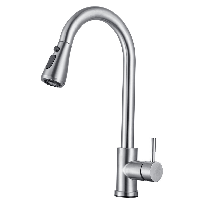 SUS304 Acero inoxidable cocina pull grifo inducción caliente y fría retráctil cepillado Oro Negro toque grifo