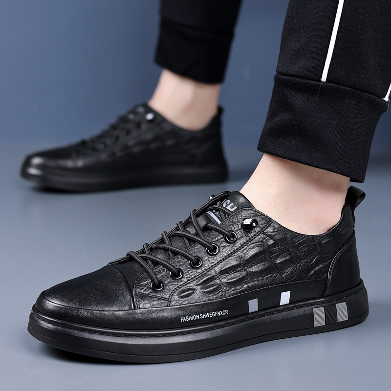 Trendige Weiße Herren Freizeitschuhe Aus Leder Flach Britisch_voghion.com