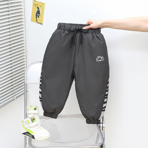 "National Standard Velvet" 2025 Winter New Kidsren's down Pants Thickeneded Winter down Sports Pants for Boys and Girls Baby Kidsren's Clothing