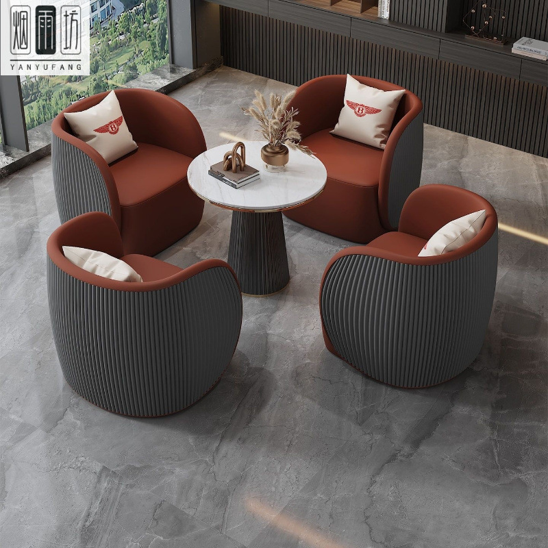 Minimalist style sofa set for sales offices, office rest areas, leisure reception and meeting sofas, light luxury style discussion tables and chairs