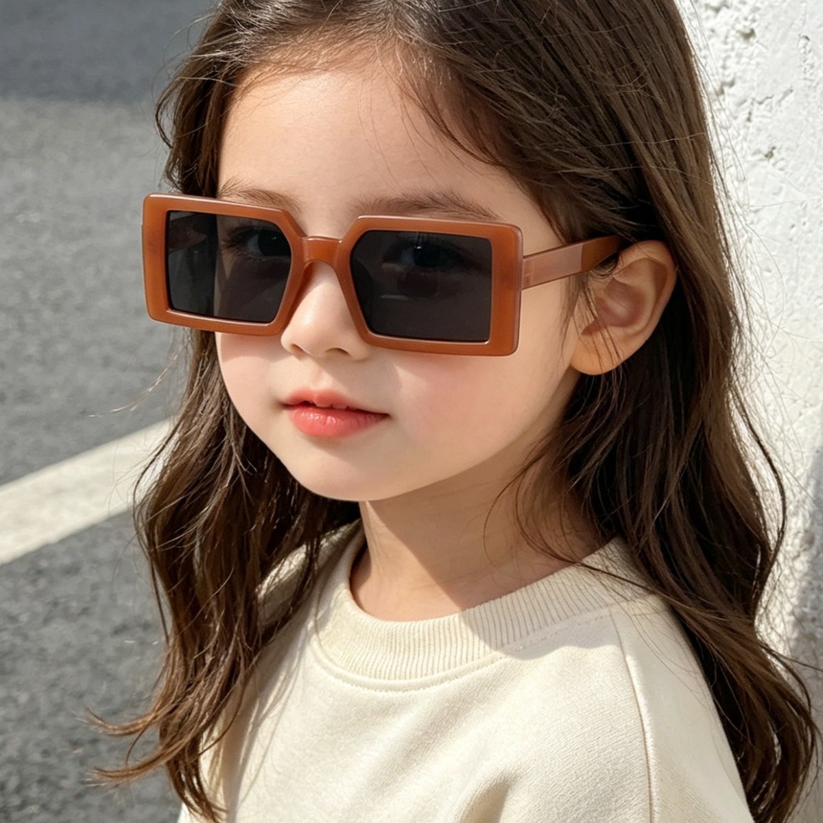 Nuevas gafas de sol cuadradas de montura pequeña y a la moda para niños de Raine, ideales para selfies de bebés y desfiles de moda.