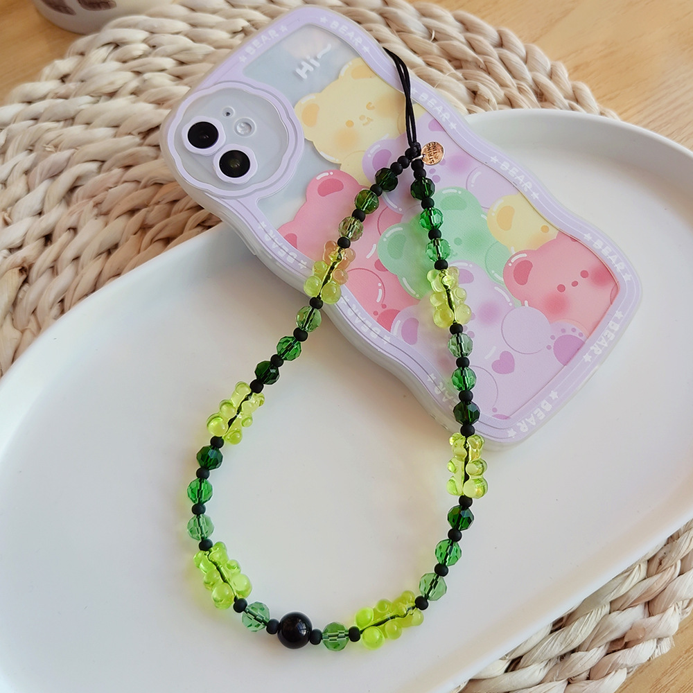 1 Piece Fashion Colorful Bear Arylic Glass Beaded Bag Pendant display picture 3