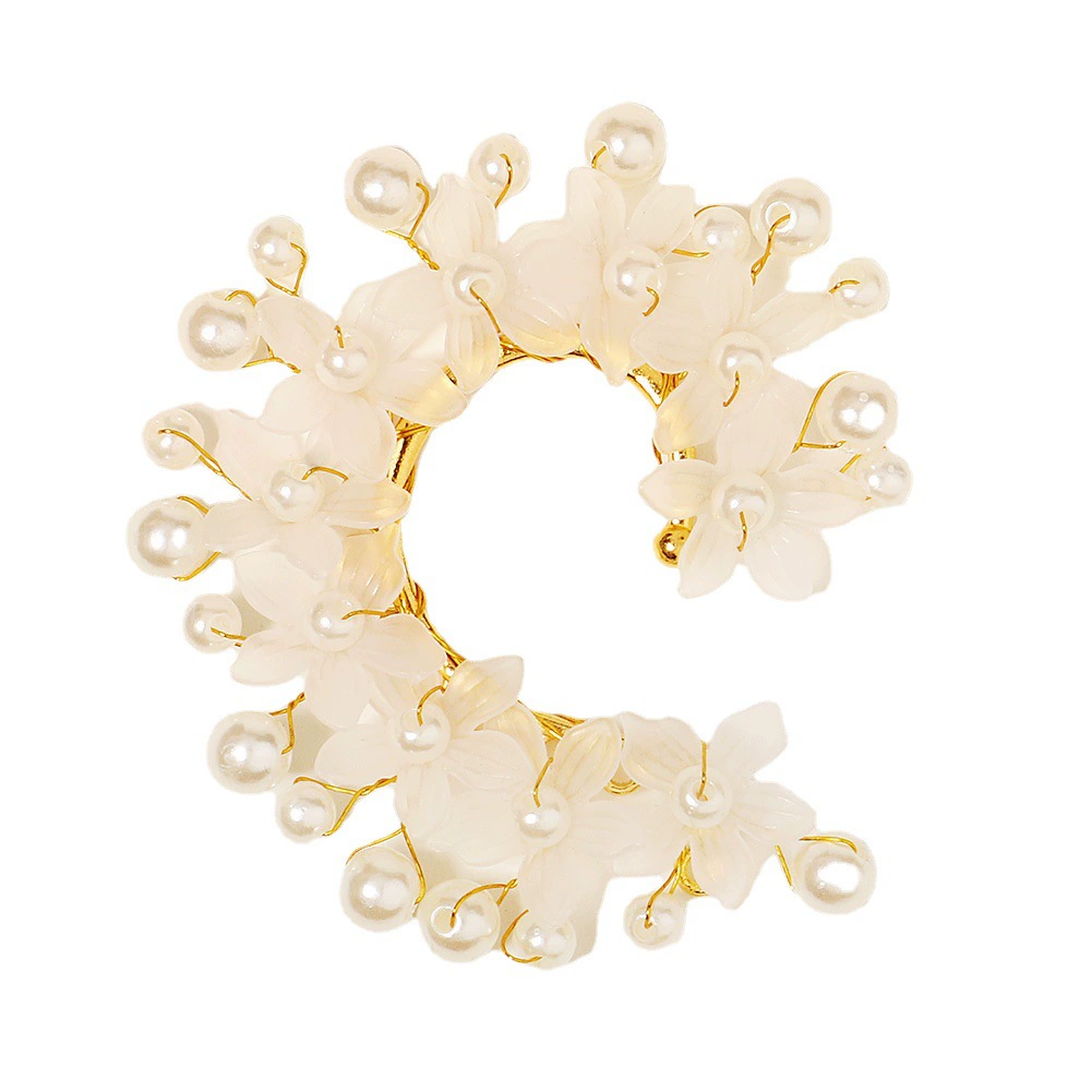 Earrings for photo sessions, ear clips handmade from pearl, internet celebrity, no pierced ears