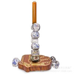 木製リング収納ホルダー積み重ね可能なチャンピオンリングディスプレイスタンド野球グローブ形状ベースジュエリーラック