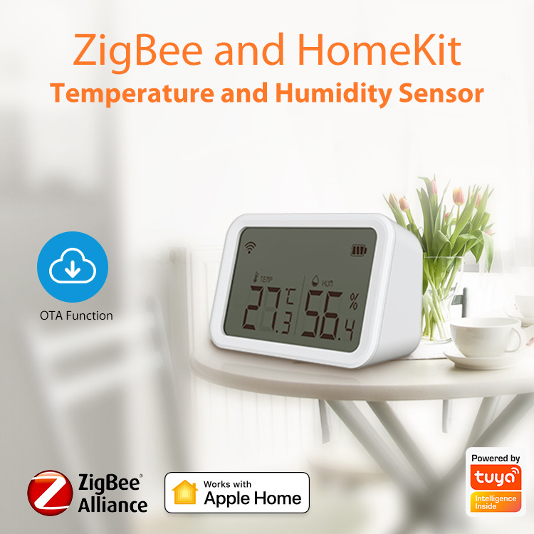 NEO涂鸦苹果HomeKit and ZigBee 温度湿度二合一智能屏显传感器