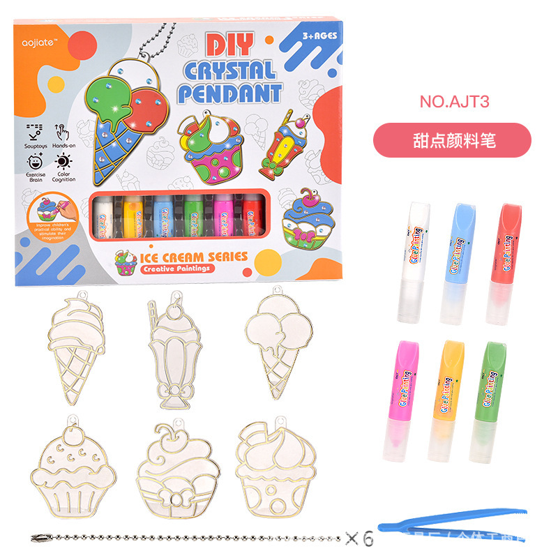 Colgante de Pintura de Gel DIY Plástico Graffiti para Niños image 10
