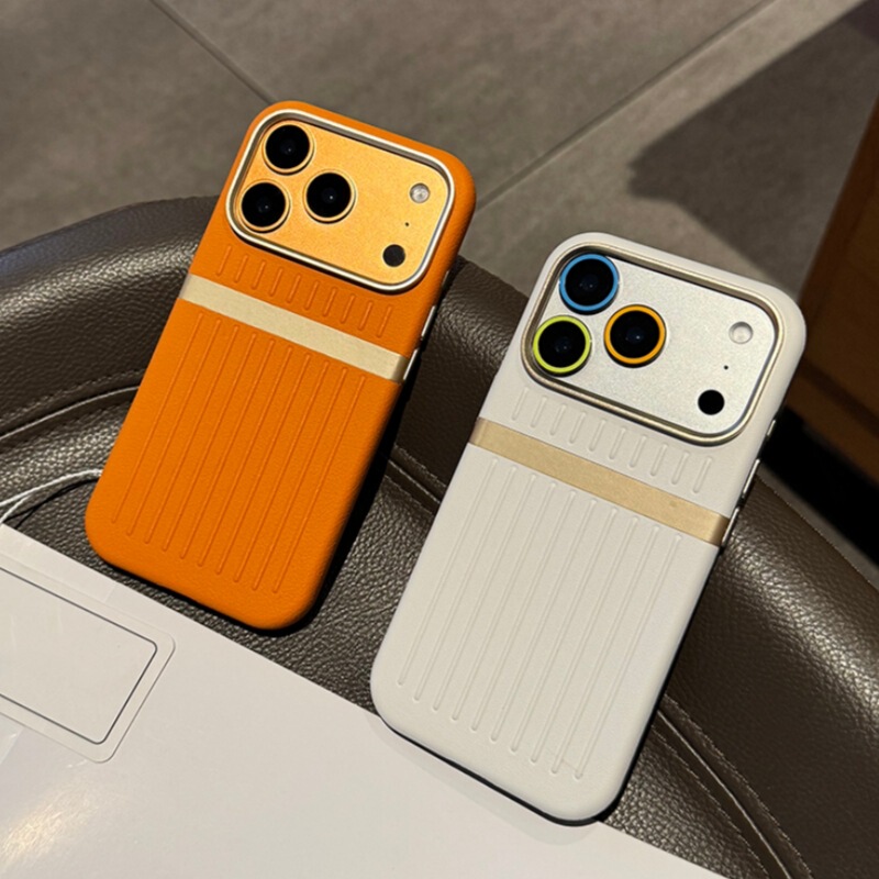 Suitable for Iphone17Promax Magnetic Phone Case Spliced Leather Apple 16 Skin-Feel Suitcase Protective Cover 15