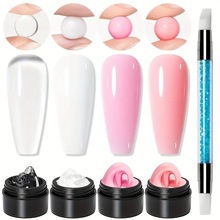 跨境热卖固态不粘手捏捏胶美甲雕花捏塑形光疗延长胶软糖胶手绘珠