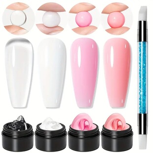 Cross-border hot selling solid non-stick hand kneading glue nail art carved kneading shape phototherapy extension glue gummy glue hand-painted beads
